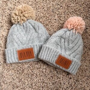 RAE DUNN Mama/ Mini Beanie Set